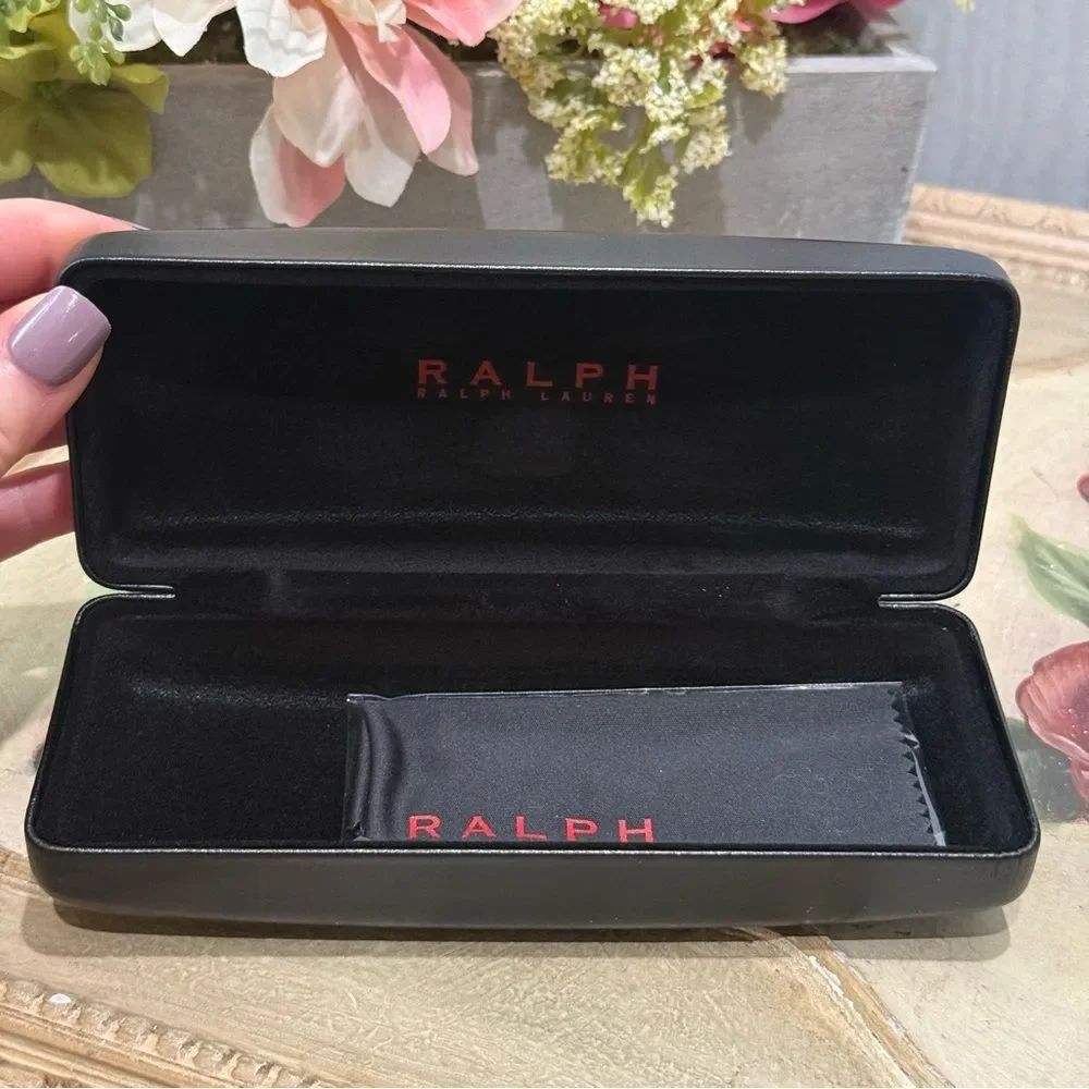 Ralph Lauren Eyeglasses Hard Case Black with Cleaning Cloth